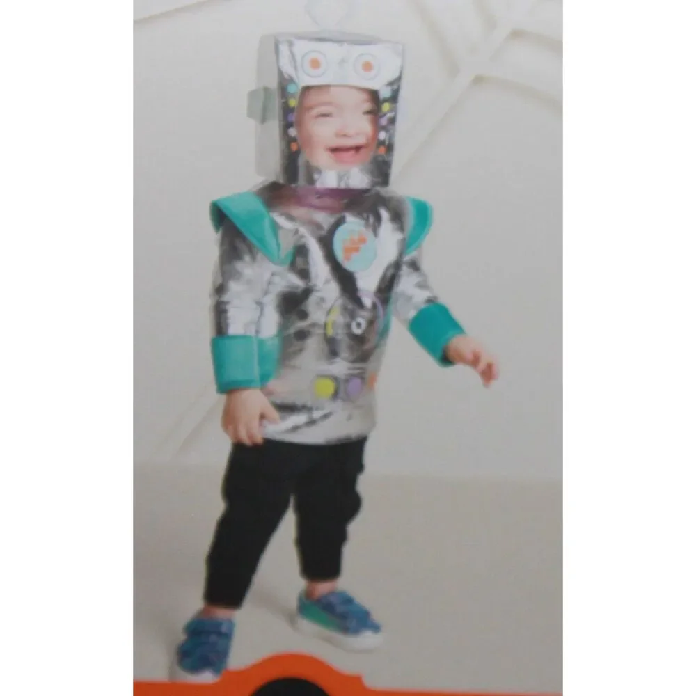 HYDE and EEK Metallic Silver Robot Suit Tunic & Hat Infant Size 6-12 Month